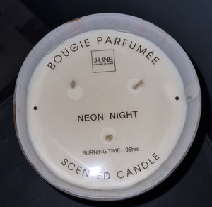 J-Line geurkaars Neon night wit/goud L