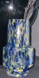 Mondgeblazen Fidrio confetti vaas blauw/groen